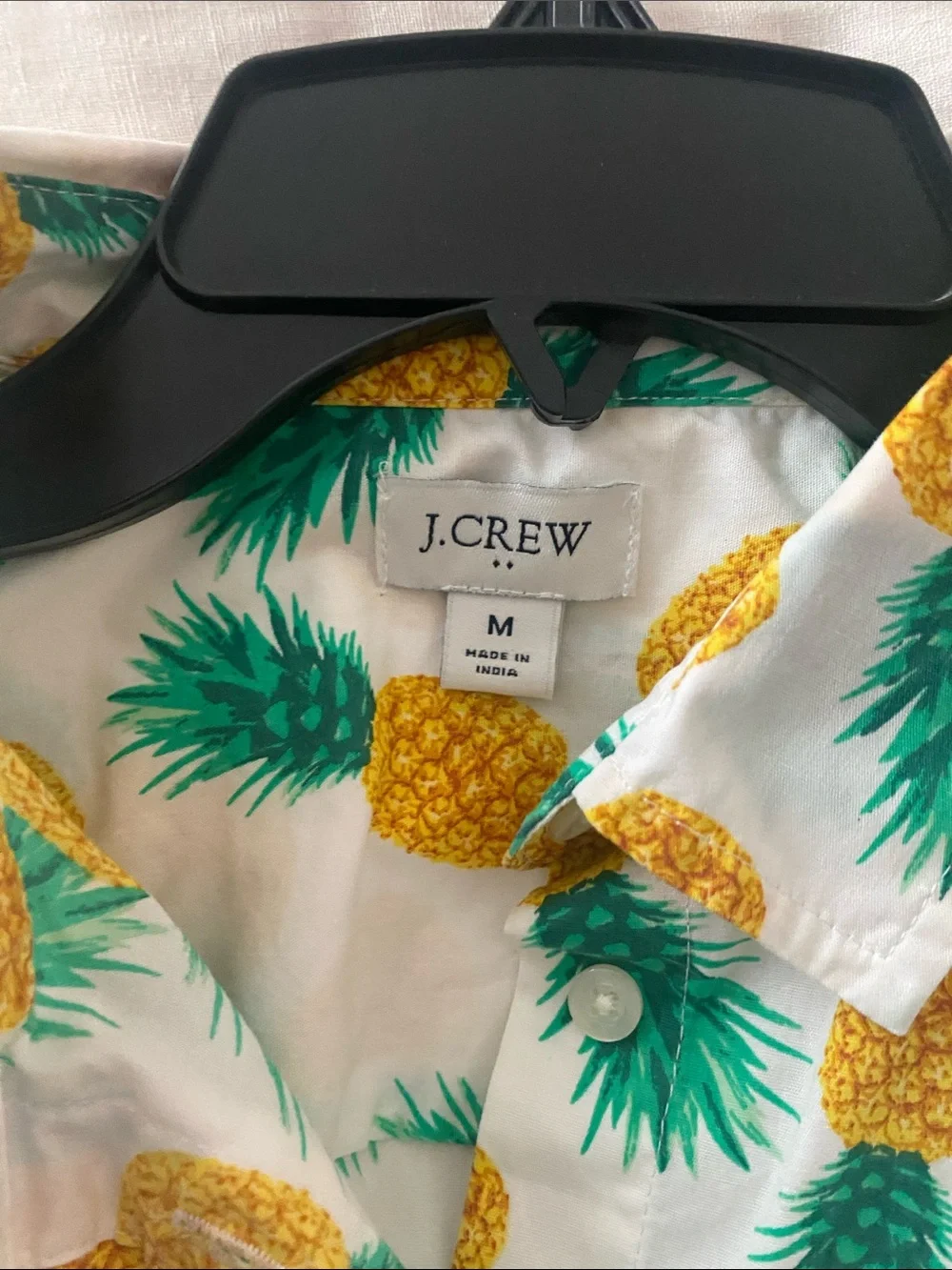 J.Crew Factory Pineapple Sleeveless Button-Up Top - White/Yellow/Green - Picture 2 of 5